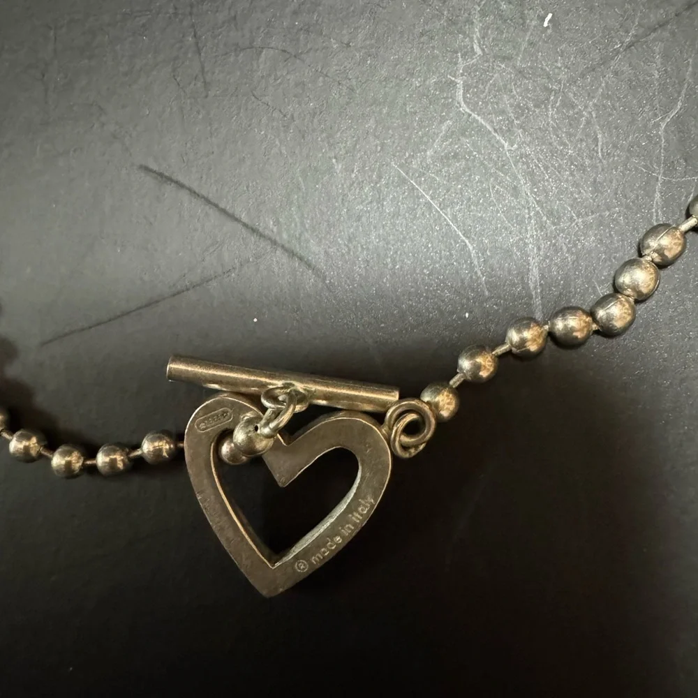 Authentic GUCCI Vintage Heart Necklace 925 SILVER - Picture 7 of 12